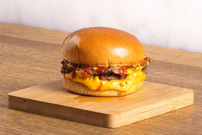 FAST GRILLED DOUBLE CHEESE  BURGER